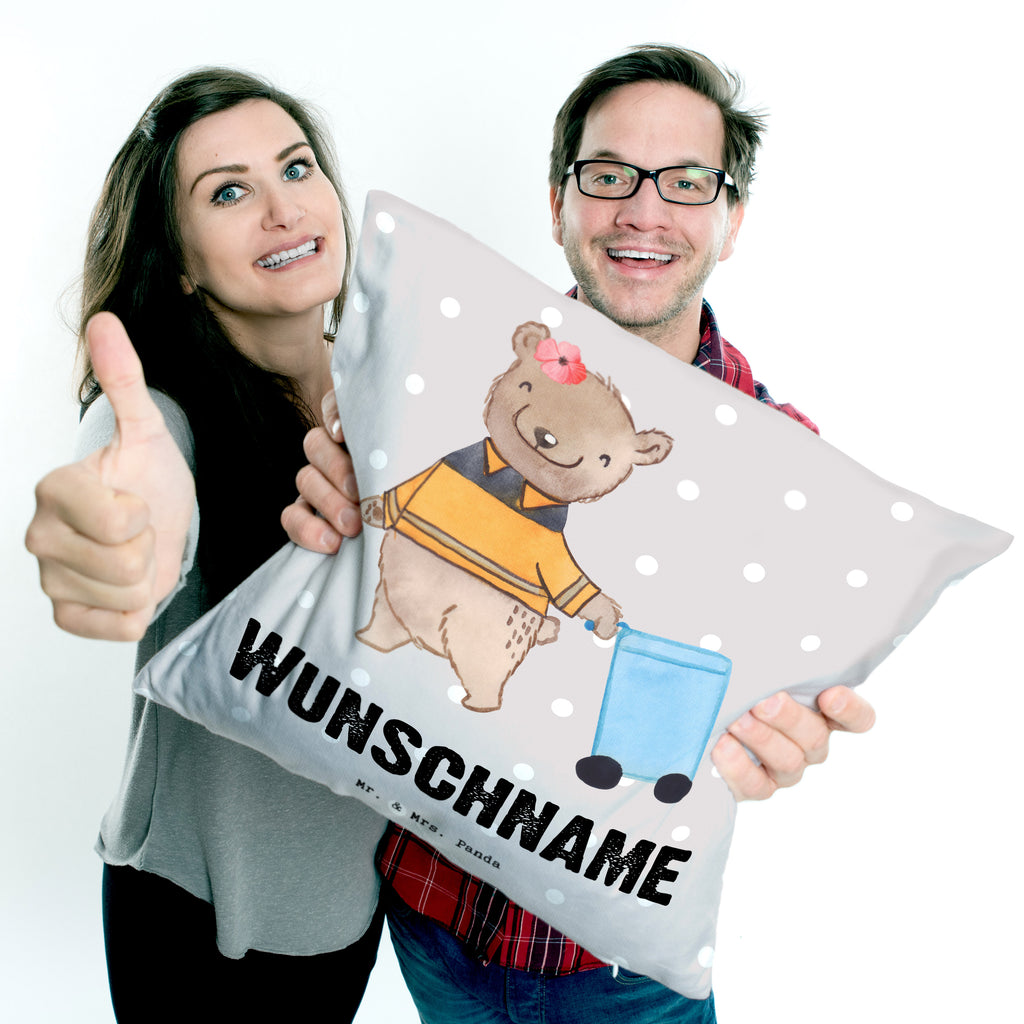 Personalisiertes Kissen Fachkraft - Kreislauf- und Abfallwirtschaft mit Herz Kissen, personalisiert, Name, Wunschname, bedrucken, Kopfkissen, Beruf, Ausbildung, Jubiläum, Abschied, Rente, Kollege, Kollegin, Geschenk, Schenken, Arbeitskollege, Mitarbeiter, Firma, Danke, Dankeschön, Müllwerker, Fachkraft Kreislauf- und Abfallwirtschaft, Müllentsorger, Kehrichtmann, Müllmann, Müllfahrer