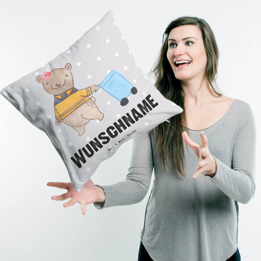 Personalisiertes Kissen Fachkraft - Kreislauf- und Abfallwirtschaft mit Herz Kissen, personalisiert, Name, Wunschname, bedrucken, Kopfkissen, Beruf, Ausbildung, Jubiläum, Abschied, Rente, Kollege, Kollegin, Geschenk, Schenken, Arbeitskollege, Mitarbeiter, Firma, Danke, Dankeschön, Müllwerker, Fachkraft Kreislauf- und Abfallwirtschaft, Müllentsorger, Kehrichtmann, Müllmann, Müllfahrer