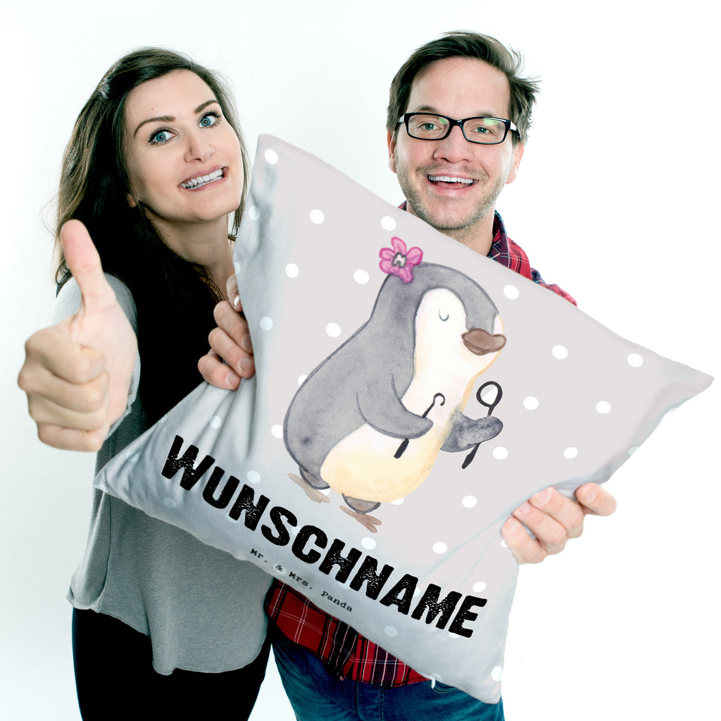 Personalisiertes Kissen Zahntechnikerin mit Herz Kissen, personalisiert, Name, Wunschname, bedrucken, Kopfkissen, Beruf, Ausbildung, Jubiläum, Abschied, Rente, Kollege, Kollegin, Geschenk, Schenken, Arbeitskollege, Mitarbeiter, Firma, Danke, Dankeschön