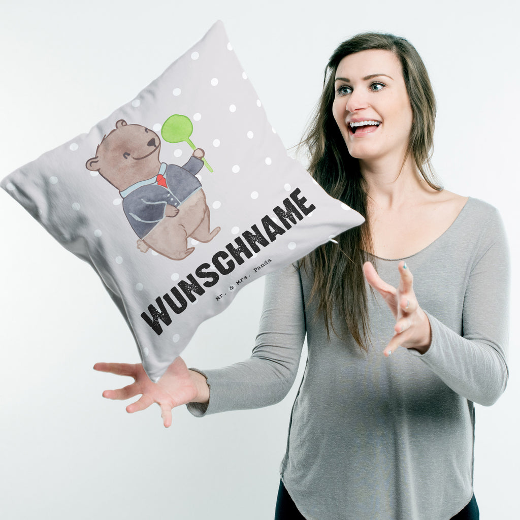Personalisiertes Kissen Zugbegleiter mit Herz Kissen, personalisiert, Name, Wunschname, bedrucken, Kopfkissen, Beruf, Ausbildung, Jubiläum, Abschied, Rente, Kollege, Kollegin, Geschenk, Schenken, Arbeitskollege, Mitarbeiter, Firma, Danke, Dankeschön