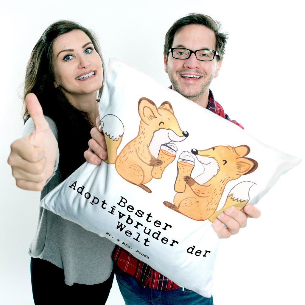 40x40 Kissen Fuchs Bester Adoptivbruder der Welt Kissenhülle, Kopfkissen, Sofakissen, Dekokissen, Motivkissen, für, Dankeschön, Geschenk, Schenken, Geburtstag, Geburtstagsgeschenk, Geschenkidee, Danke, Bedanken, Mitbringsel, Freude machen, Geschenktipp, Adoptivbruder, adoptiert, Bruder, Brudi, Geschwister, Bruderherz, Schwester, Familie, Kleinigkeit, Brother, Bester, Sohn