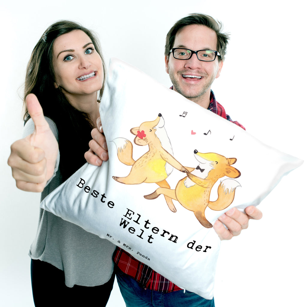 40x40 Kissen Fuchs Beste Eltern der Welt Kissenhülle, Kopfkissen, Sofakissen, Dekokissen, Motivkissen, für, Dankeschön, Geschenk, Schenken, Geburtstag, Geburtstagsgeschenk, Geschenkidee, Danke, Bedanken, Mitbringsel, Freude machen, Geschenktipp, Eltern, Mama, Papa, Erzeuger, Mami, Papi, Familie, Elternpaar, Mama und Papa