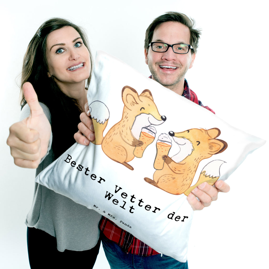 40x40 Kissen Fuchs Bester Vetter der Welt Kissenhülle, Kopfkissen, Sofakissen, Dekokissen, Motivkissen, für, Dankeschön, Geschenk, Schenken, Geburtstag, Geburtstagsgeschenk, Geschenkidee, Danke, Bedanken, Mitbringsel, Freude machen, Geschenktipp, Vetter, Cousin, Kousin, Sohn von Onkel, Sohn von Tante, Familie, Verwandtschaft, Cousine
