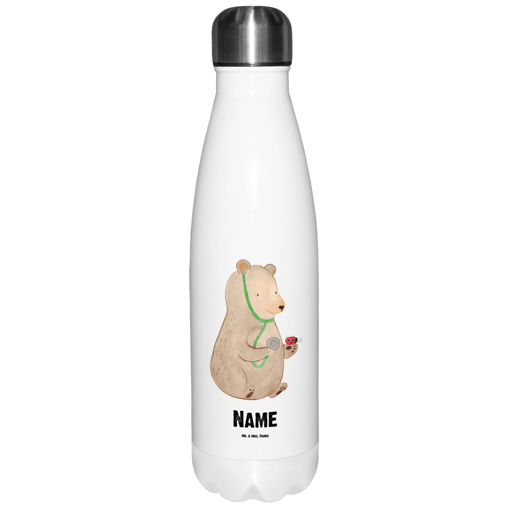 Personalisierte Thermosflasche Bär Arzt Personalisierte Isolierflasche, Personalisierte Thermoflasche, Personalisierte Trinkflasche, Trinkflasche Mit Namen, Wunschname, Bedrucken, Namensflasche, Bär, Teddy, Teddybär, Arzt, Ärztin, Doktor, Professor, Doktorin, Professorin