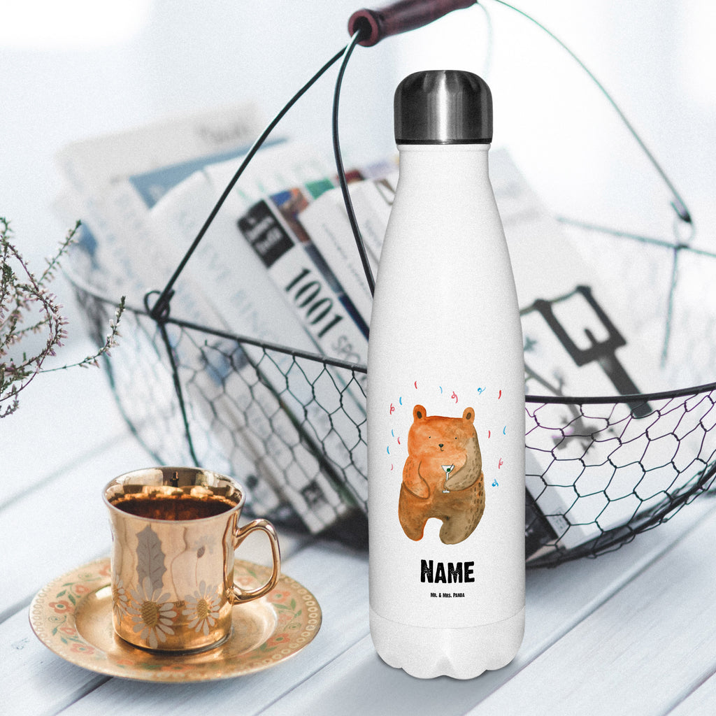 Personalisierte Thermosflasche Bär Party Personalisierte Isolierflasche, Personalisierte Thermoflasche, Personalisierte Trinkflasche, Trinkflasche Mit Namen, Wunschname, Bedrucken, Namensflasche, Bär, Teddy, Teddybär, Geburtstag, Geburtstagsgeschenk, Geschenk, Party, Feiern, Abfeiern, Mitbringsel, Gute Laune, Lustig