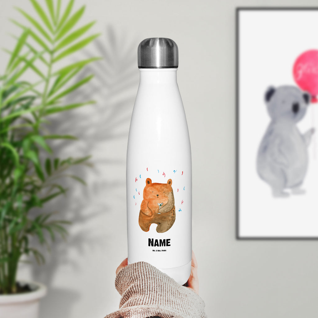 Personalisierte Thermosflasche Bär Party Personalisierte Isolierflasche, Personalisierte Thermoflasche, Personalisierte Trinkflasche, Trinkflasche Mit Namen, Wunschname, Bedrucken, Namensflasche, Bär, Teddy, Teddybär, Geburtstag, Geburtstagsgeschenk, Geschenk, Party, Feiern, Abfeiern, Mitbringsel, Gute Laune, Lustig