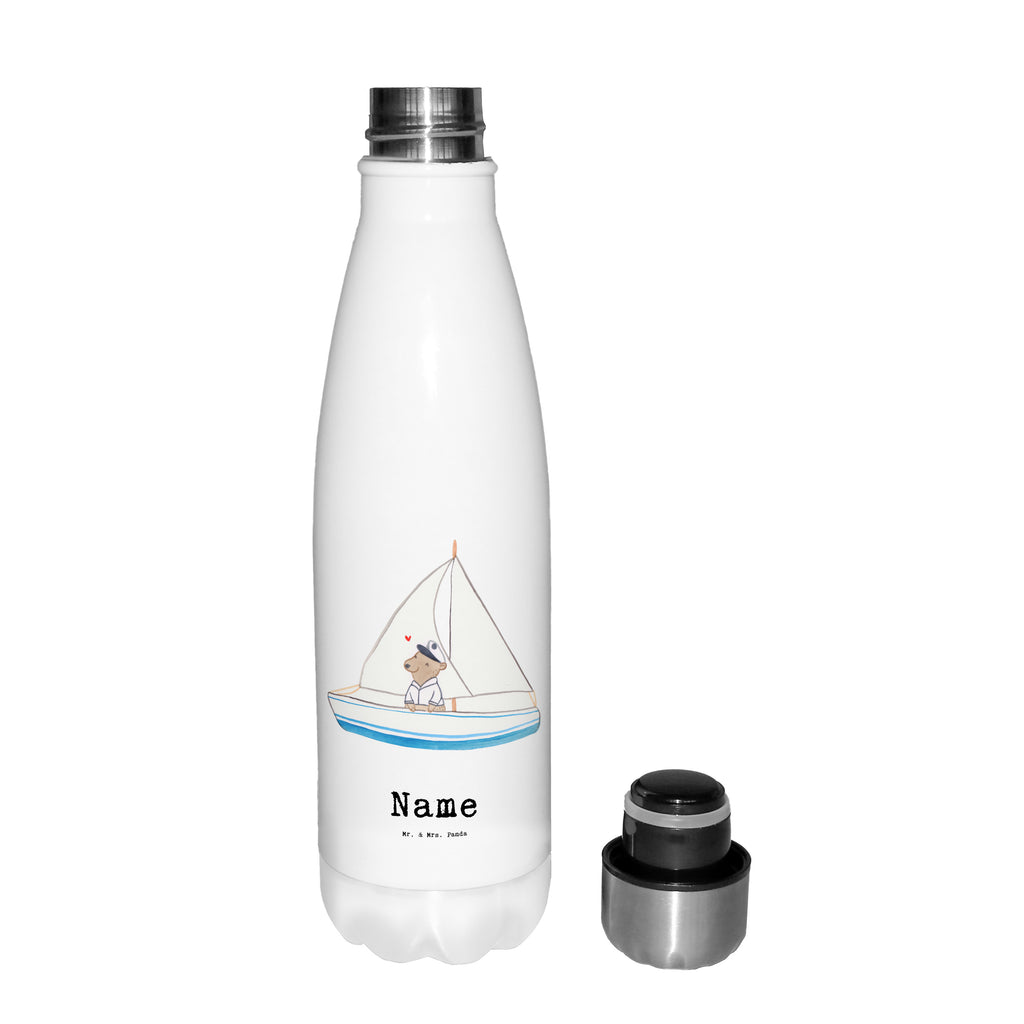 Personalisierte Thermosflasche Bär Segeln Tage Personalisierte Isolierflasche, Personalisierte Thermoflasche, Personalisierte Trinkflasche, Trinkflasche Mit Namen, Wunschname, Bedrucken, Namensflasche, Geschenk, Sport, Sportart, Hobby, Schenken, Danke, Dankeschön, Auszeichnung, Gewinn, Sportler, segeln, Segeltörn, Segelboot, Segelschule, Yachtclub