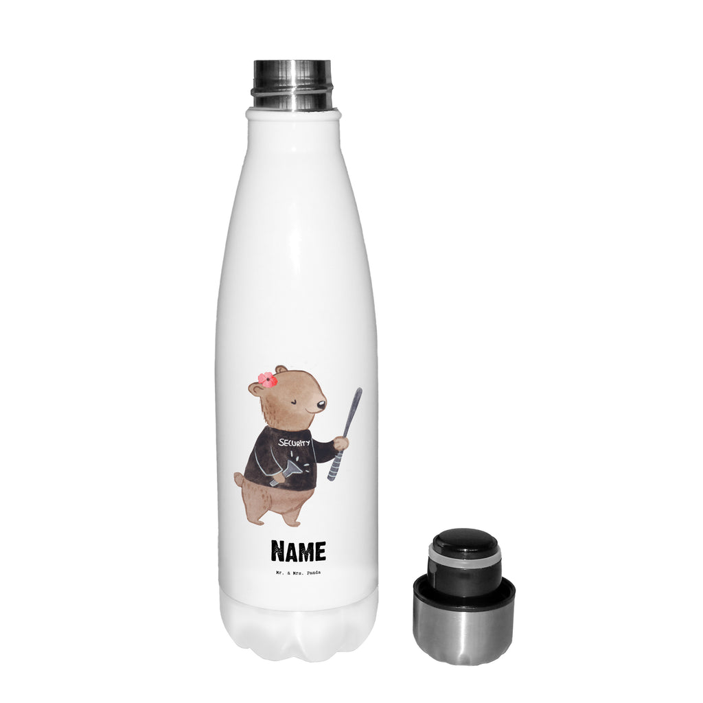 Personalisierte Thermosflasche Sicherheitsdienstmitarbeiterin mit Herz Personalisierte Isolierflasche, Personalisierte Thermoflasche, Personalisierte Trinkflasche, Trinkflasche Mit Namen, Wunschname, Bedrucken, Namensflasche, Beruf, Ausbildung, Jubiläum, Abschied, Rente, Kollege, Kollegin, Geschenk, Schenken, Arbeitskollege, Mitarbeiter, Firma, Danke, Dankeschön