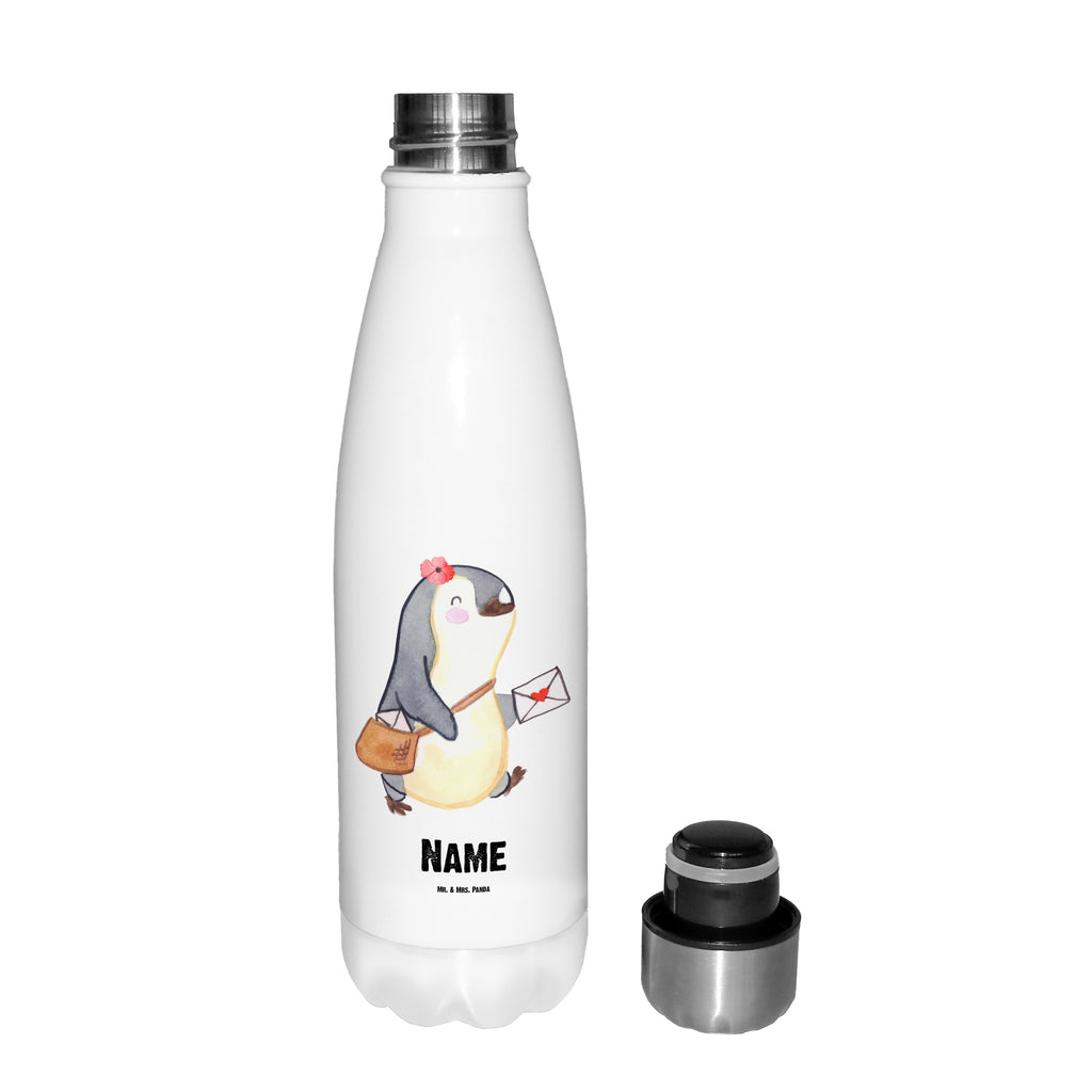 Personalisierte Thermosflasche Postbotin mit Herz Personalisierte Isolierflasche, Personalisierte Thermoflasche, Personalisierte Trinkflasche, Trinkflasche Mit Namen, Wunschname, Bedrucken, Namensflasche, Beruf, Ausbildung, Jubiläum, Abschied, Rente, Kollege, Kollegin, Geschenk, Schenken, Arbeitskollege, Mitarbeiter, Firma, Danke, Dankeschön, Postbotin, Briefzustellerin, Briefträgerin, Postlerin