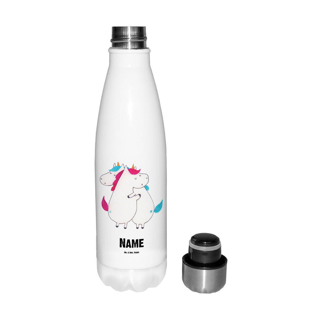 Personalisierte Thermosflasche Einhörner Umarmen Personalisierte Isolierflasche, Personalisierte Thermoflasche, Personalisierte Trinkflasche, Trinkflasche Mit Namen, Wunschname, Bedrucken, Namensflasche, Einhorn, Einhörner, Einhorn Deko, Pegasus, Unicorn, Freundinnen, Freundin, BFF, Schwester, Schwestern, Familie, Geschwister, Sister, Liebe