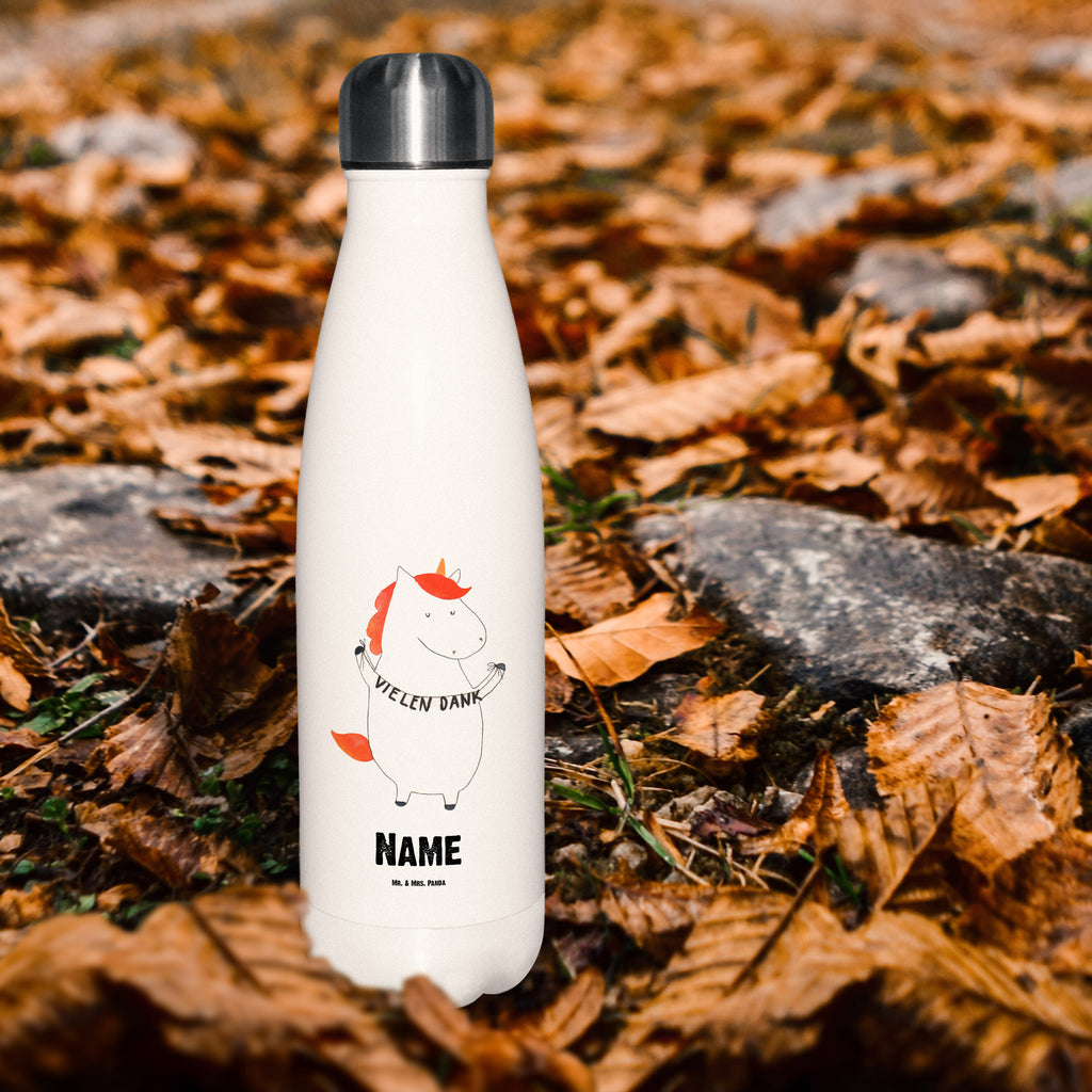 Personalisierte Thermosflasche Einhorn Vielen Dank Personalisierte Isolierflasche, Personalisierte Thermoflasche, Personalisierte Trinkflasche, Trinkflasche Mit Namen, Wunschname, Bedrucken, Namensflasche, Einhorn, Einhörner, Einhorn Deko, Pegasus, Unicorn, Danke, vielen Dank, Dankeschön, Danksagung