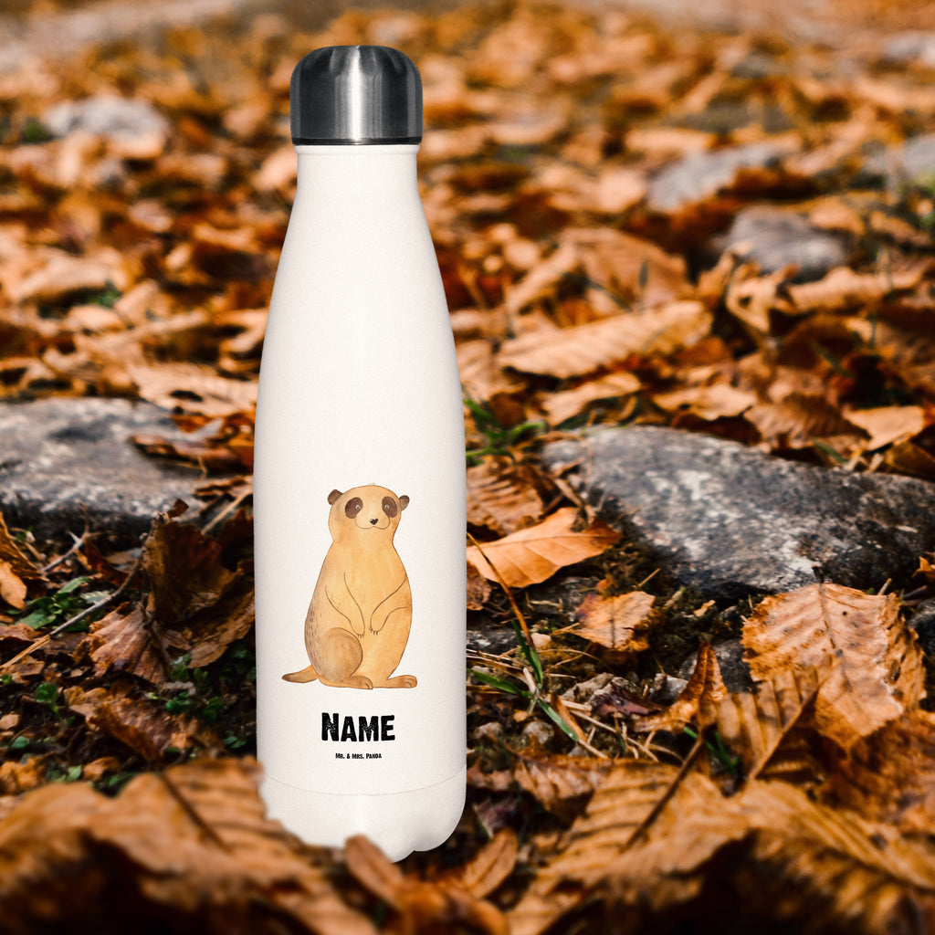 Personalisierte Thermosflasche Erdmännchen Personalisierte Isolierflasche, Personalisierte Thermoflasche, Personalisierte Trinkflasche, Trinkflasche Mit Namen, Wunschname, Bedrucken, Namensflasche, Afrika, Wildtiere, Erdmännchen, Reisen, Spruch, Weltreise, Afrikareise, Roadtrip, Traveling