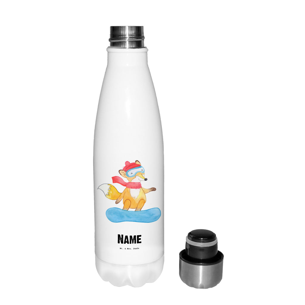 Personalisierte Thermosflasche Fuchs Snowboarden Tage Personalisierte Isolierflasche, Personalisierte Thermoflasche, Personalisierte Trinkflasche, Trinkflasche Mit Namen, Wunschname, Bedrucken, Namensflasche, Geschenk, Sport, Sportart, Hobby, Schenken, Danke, Dankeschön, Auszeichnung, Gewinn, Sportler, Snowboard, snowboarden, Wintersport, Snowboardschule, Winterurlaub