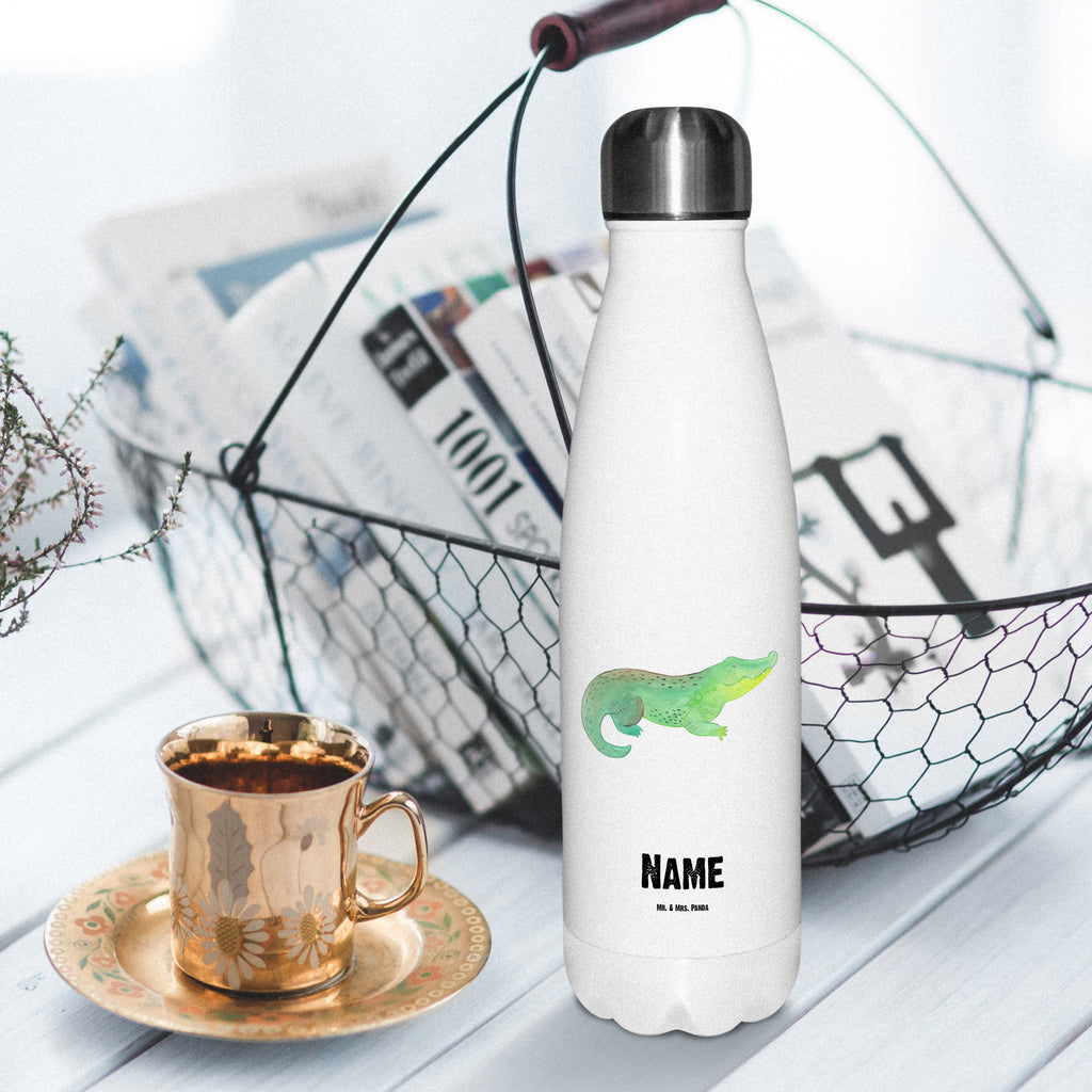 Personalisierte Thermosflasche Krokodil Personalisierte Isolierflasche, Personalisierte Thermoflasche, Personalisierte Trinkflasche, Trinkflasche Mit Namen, Wunschname, Bedrucken, Namensflasche, Meerestiere, Meer, Urlaub, Krokodil, Krokodile, verrückt sein, spontan sein, Abenteuerlust, Reiselust, Freundin, beste Freundin, Lieblingsmensch