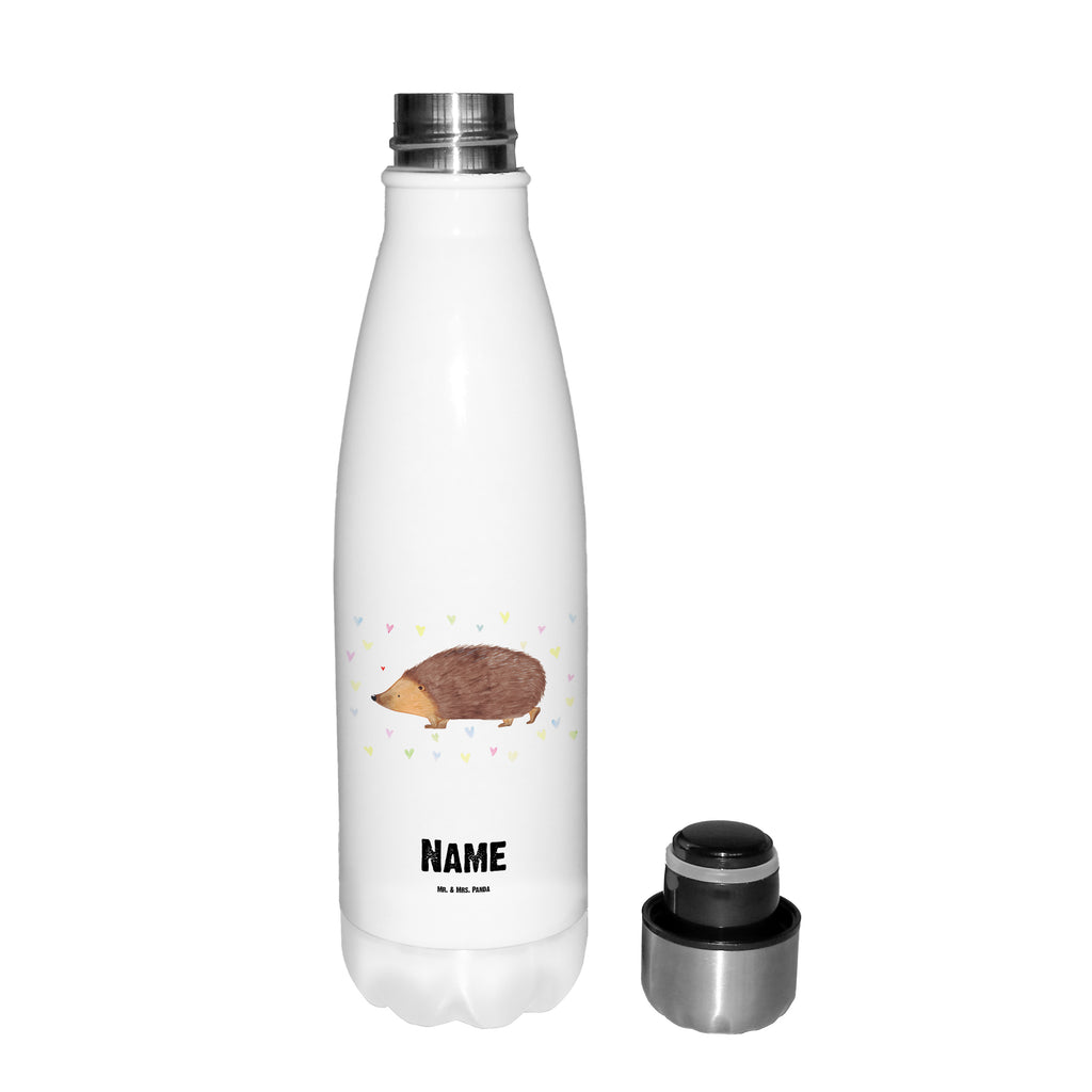Personalisierte Thermosflasche Igel Herzen Personalisierte Isolierflasche, Personalisierte Thermoflasche, Personalisierte Trinkflasche, Trinkflasche Mit Namen, Wunschname, Bedrucken, Namensflasche, Tiermotive, Gute Laune, lustige Sprüche, Tiere, Liebe, Herz, Herzen, Igel, Vertrauen, Kuss, Leben