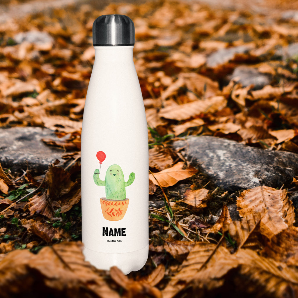 Personalisierte Thermosflasche Kaktus Luftballon Personalisierte Isolierflasche, Personalisierte Thermoflasche, Personalisierte Trinkflasche, Trinkflasche Mit Namen, Wunschname, Bedrucken, Namensflasche, Kaktus, Kakteen, Luftballon, Neustart, Freude, Büro, Stress, Büroalltag, Freundin, Freund, Ausbildung, Prüfung