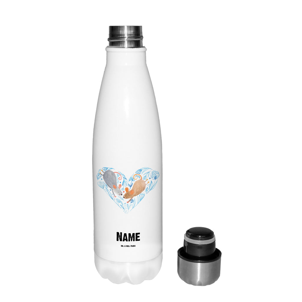 Personalisierte Thermosflasche Mäuse Herz Personalisierte Isolierflasche, Personalisierte Thermoflasche, Personalisierte Trinkflasche, Trinkflasche Mit Namen, Wunschname, Bedrucken, Namensflasche, Liebe, Partner, Freund, Freundin, Ehemann, Ehefrau, Heiraten, Verlobung, Heiratsantrag, Liebesgeschenk, Jahrestag, Hocheitstag, Maus, Mäuse, Liebesbotschaft, Liebesbeweis, Hochzeit, Lieblingsmensch, Gemeinsamkeit, Love, Geschenk für zwei