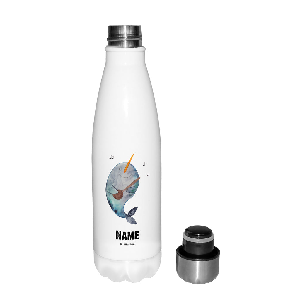 Personalisierte Thermosflasche Narwal Gitarre Personalisierte Isolierflasche, Personalisierte Thermoflasche, Personalisierte Trinkflasche, Trinkflasche Mit Namen, Wunschname, Bedrucken, Namensflasche, Meerestiere, Meer, Urlaub, Narwal, Wal, Tanzen, Probleme, Problemlösung, Frust, Gespräche, Gitarre