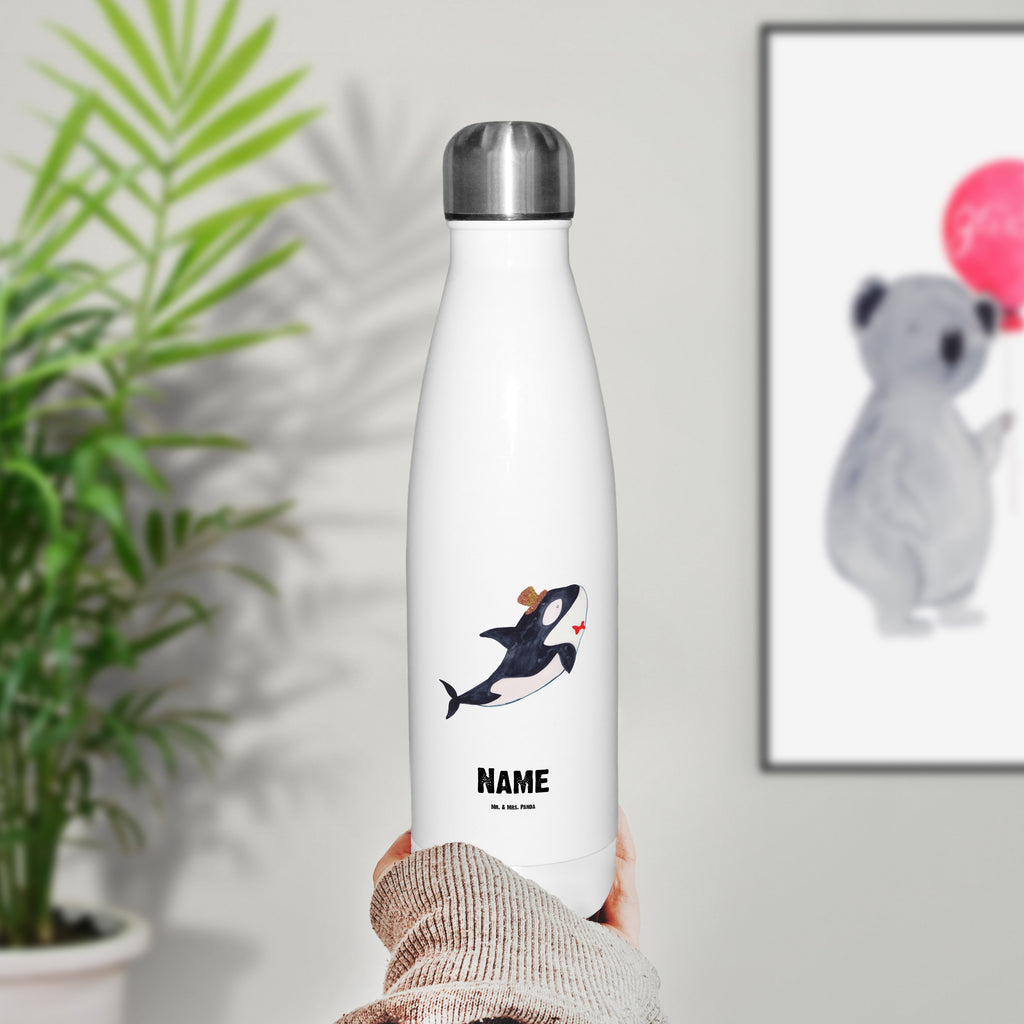 Personalisierte Thermosflasche Orca Zylinder Personalisierte Isolierflasche, Personalisierte Thermoflasche, Personalisierte Trinkflasche, Trinkflasche Mit Namen, Wunschname, Bedrucken, Namensflasche, Meerestiere, Meer, Urlaub, Narwal, Glitter, Konfetti, Glitzer, Geburtstag, Feier, Fete, Fest, Glückwunsch, Orca