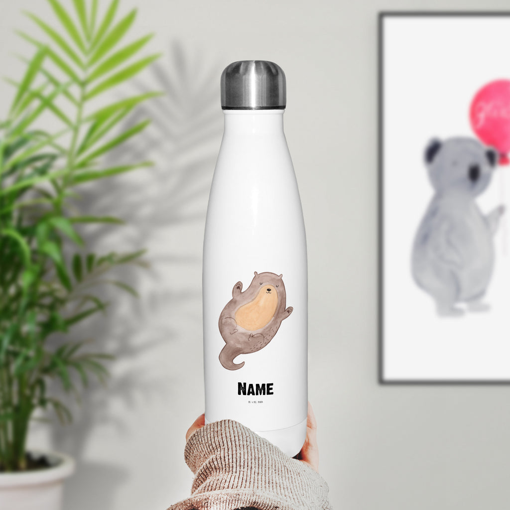 Personalisierte Thermosflasche Otter Umarmen Personalisierte Isolierflasche, Personalisierte Thermoflasche, Personalisierte Trinkflasche, Trinkflasche Mit Namen, Wunschname, Bedrucken, Namensflasche, Otter, Fischotter, Seeotter, Otter Seeotter See Otter