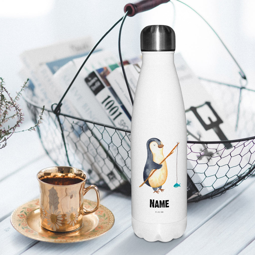 Personalisierte Thermosflasche Pinguin Angler Personalisierte Isolierflasche, Personalisierte Thermoflasche, Personalisierte Trinkflasche, Trinkflasche Mit Namen, Wunschname, Bedrucken, Namensflasche, Pinguin, Pinguine, Angeln, Angler, Tagträume, Hobby, Plan, Planer, Tagesplan, Neustart, Motivation, Geschenk, Freundinnen, Geschenkidee, Urlaub, Wochenende