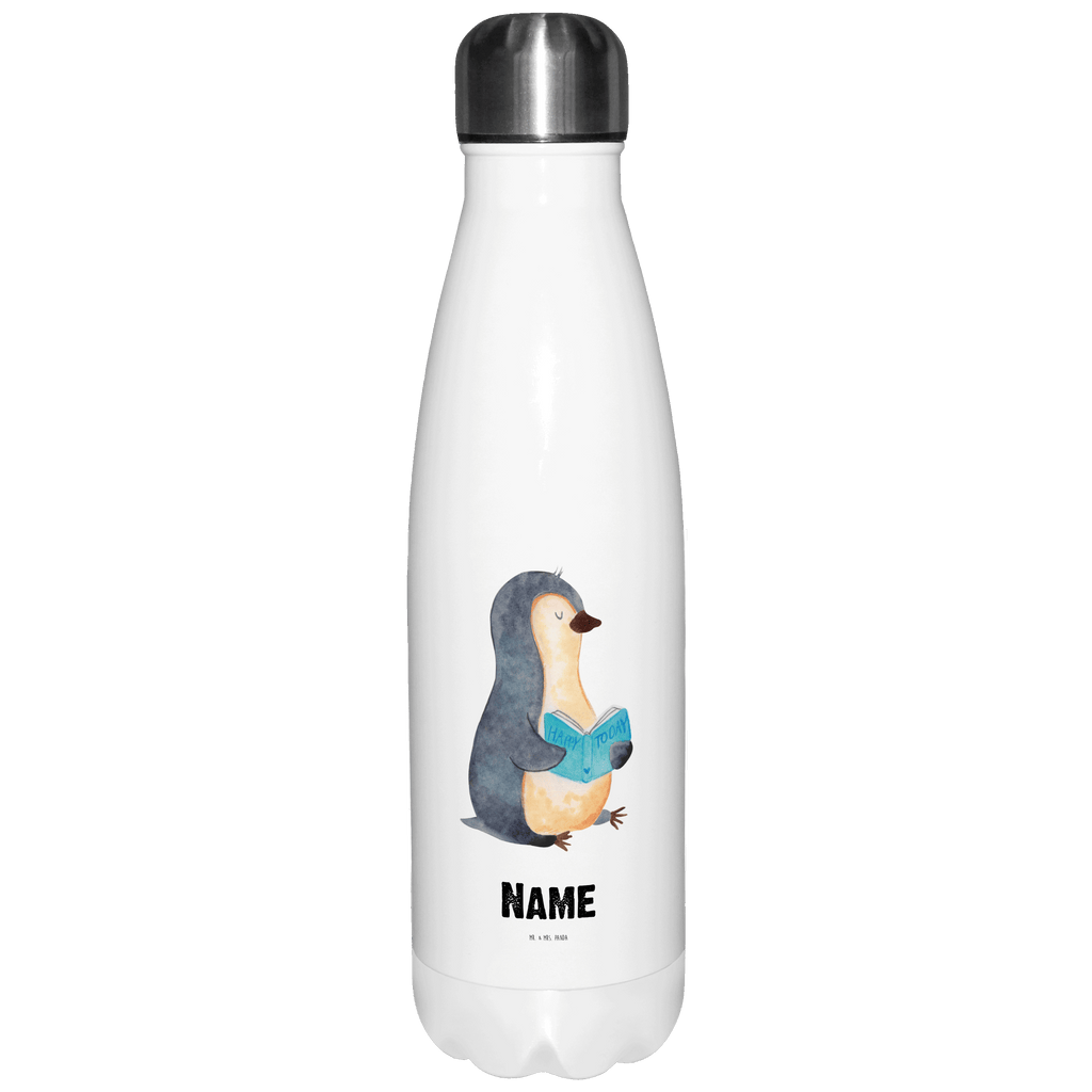 Personalisierte Thermosflasche Pinguin Buch Personalisierte Isolierflasche, Personalisierte Thermoflasche, Personalisierte Trinkflasche, Trinkflasche Mit Namen, Wunschname, Bedrucken, Namensflasche, Pinguin, Pinguine, Buch, Lesen, Bücherwurm, Nichtstun, Faulenzen, Ferien, Urlaub, Freizeit