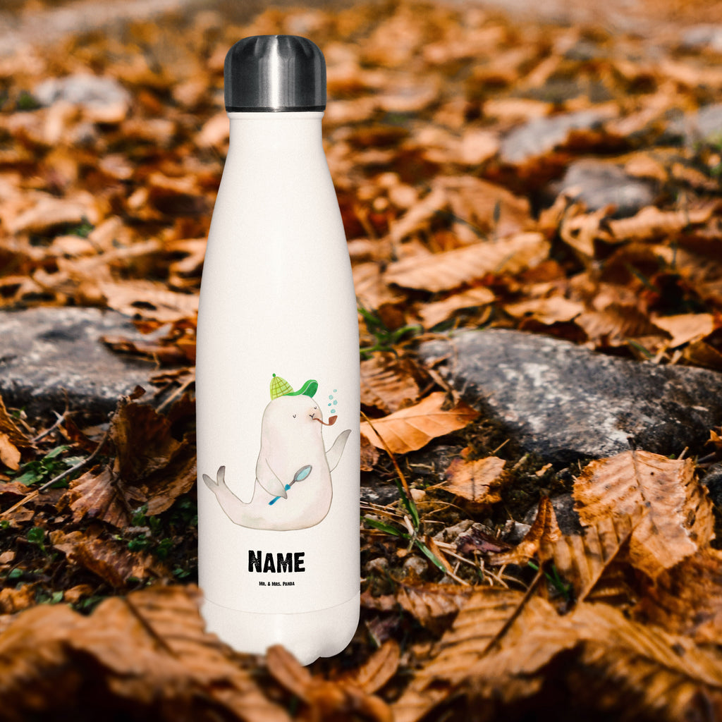 Personalisierte Thermosflasche Robbe Sherlock Personalisierte Isolierflasche, Personalisierte Thermoflasche, Personalisierte Trinkflasche, Trinkflasche Mit Namen, Wunschname, Bedrucken, Namensflasche, Tiermotive, Gute Laune, lustige Sprüche, Tiere