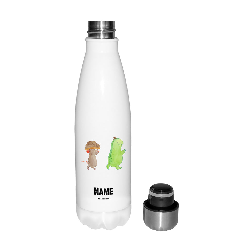 Personalisierte Thermosflasche Schildkröte & Maus Personalisierte Isolierflasche, Personalisierte Thermoflasche, Personalisierte Trinkflasche, Trinkflasche Mit Namen, Wunschname, Bedrucken, Namensflasche, Schildkröte, Maus, Freunde, Freundinnen, beste Freunde, beste Freundinnen