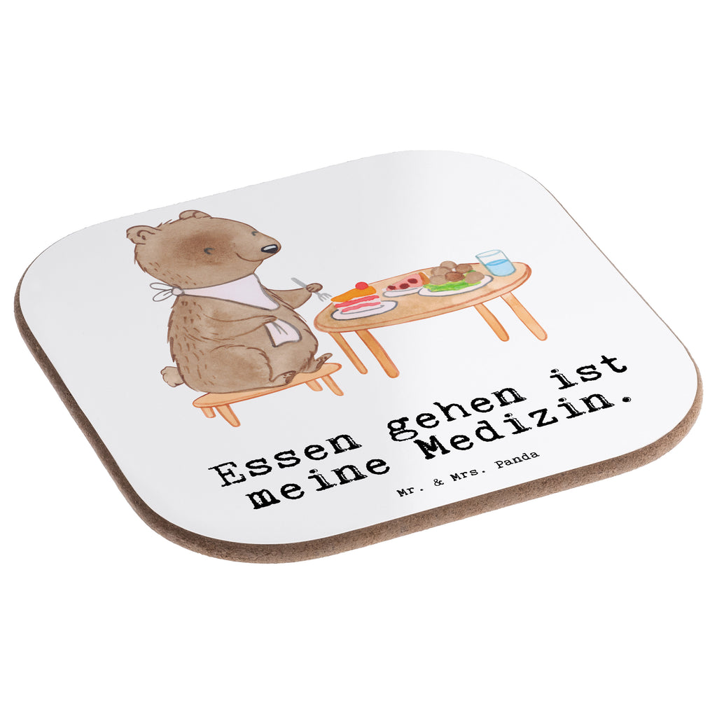 Quadratische Untersetzer Bär Essen gehen Medizin Bierdeckel, Glasuntersetzer, Untersetzer Gläser, Getränkeuntersetzer, Geschenk, Sport, Sportart, Hobby, Schenken, Danke, Dankeschön, Auszeichnung, Gewinn, Sportler, Essen gehen, Essen, Restaurant, Restaurantbesuch, Köstlichkeiten