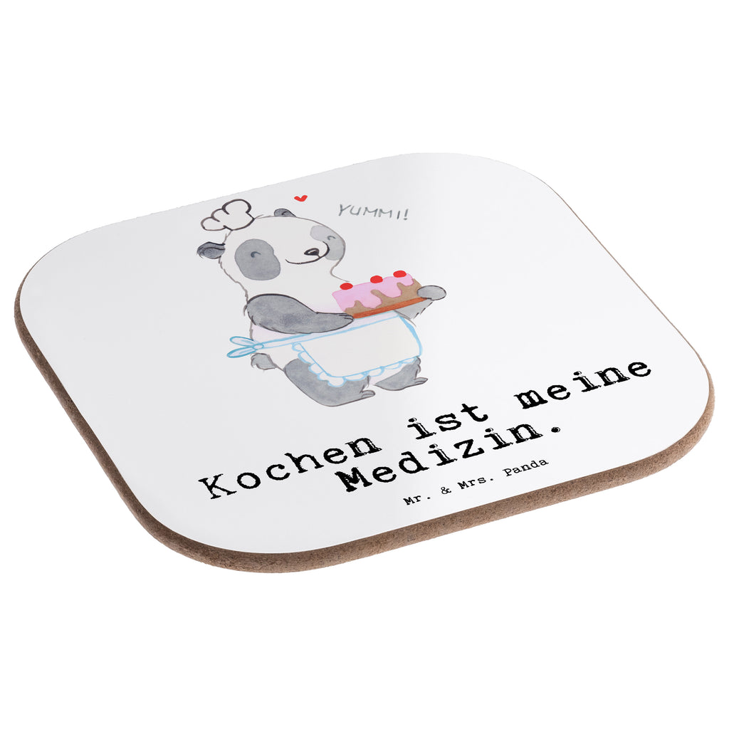 Quadratische Untersetzer Bär Kochen Medizin Bierdeckel, Glasuntersetzer, Untersetzer Gläser, Getränkeuntersetzer, Geschenk, Sport, Sportart, Hobby, Schenken, Danke, Dankeschön, Auszeichnung, Gewinn, Sportler, Kochen, Hobbykoch, Hobbyköchin