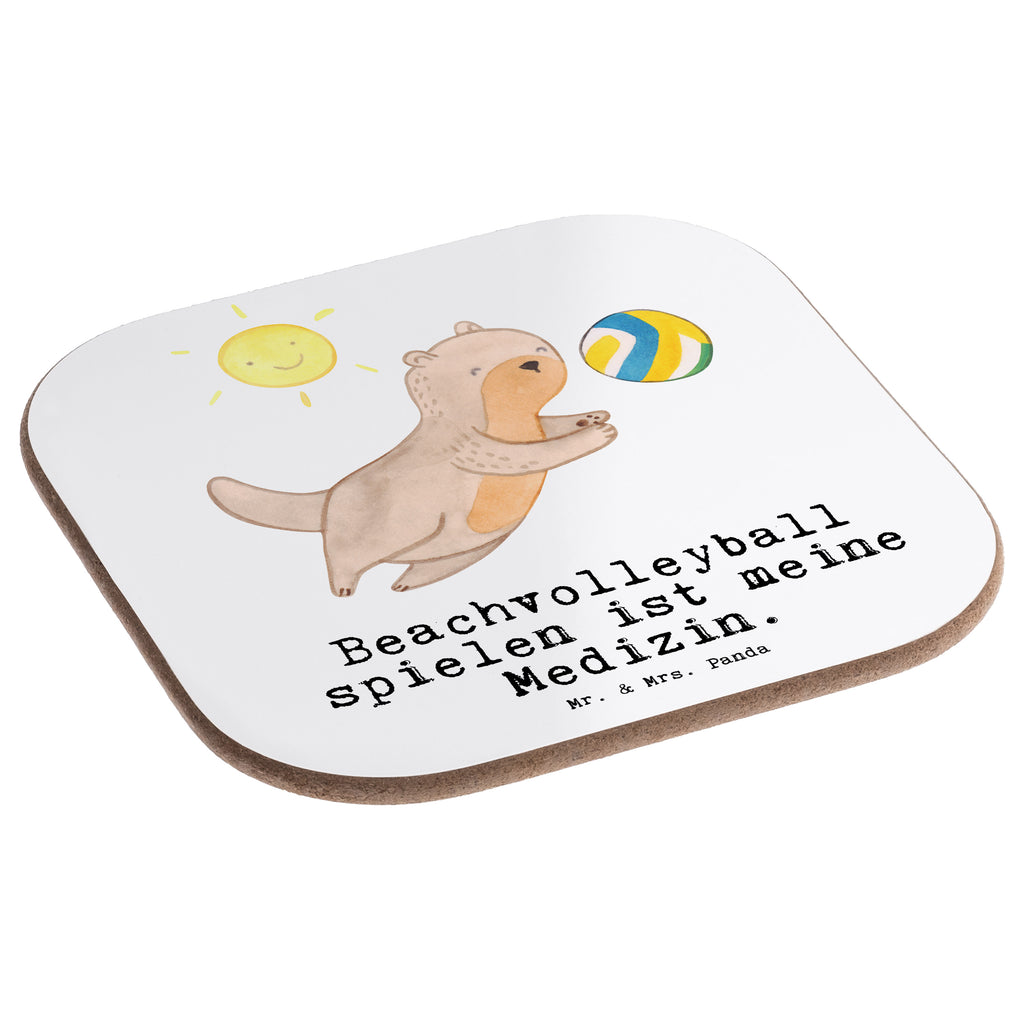 Quadratische Untersetzer Otter Beachvolleyball Medizin Bierdeckel, Glasuntersetzer, Untersetzer Gläser, Getränkeuntersetzer, Geschenk, Sport, Sportart, Hobby, Schenken, Danke, Dankeschön, Auszeichnung, Gewinn, Sportler, Beachvolleyball, Volleyball, Ballsport, Volleyballturnier, Strandvolleyball, Sandvolleyball, Strandballspielen, Outdoor-Volleyball, Strand-Ballsport