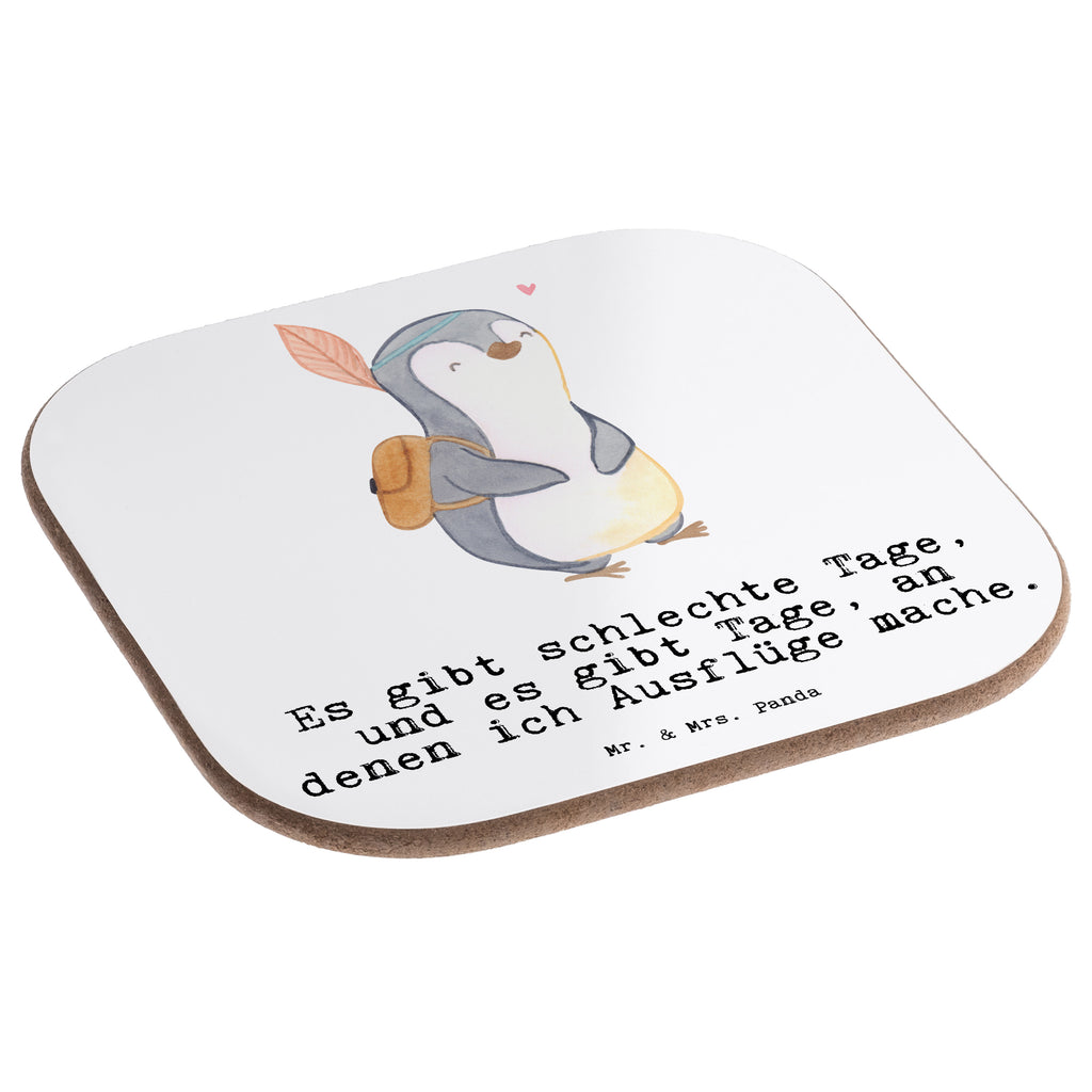 Quadratische Untersetzer Pinguin Ausflug Tage Bierdeckel, Glasuntersetzer, Untersetzer Gläser, Getränkeuntersetzer, Geschenk, Sport, Sportart, Hobby, Schenken, Danke, Dankeschön, Auszeichnung, Gewinn, Sportler, Ausflüge machen, reisen, Ausflug, Ausflugsziele
