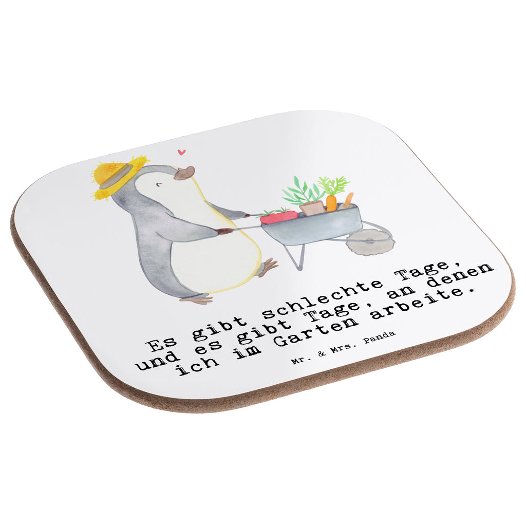 Quadratische Untersetzer Pinguin Gartenarbeit Tage Bierdeckel, Glasuntersetzer, Untersetzer Gläser, Getränkeuntersetzer, Geschenk, Sport, Sportart, Hobby, Schenken, Danke, Dankeschön, Auszeichnung, Gewinn, Sportler, Gartenarbeit, Urban gardening, Gärtnern, Gartenpflege