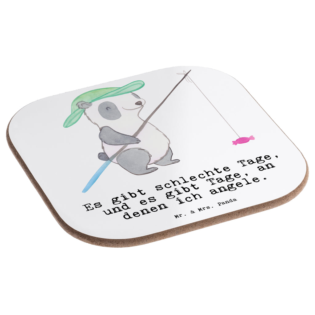 Quadratische Untersetzer Panda Angeln Tage Bierdeckel, Glasuntersetzer, Untersetzer Gläser, Getränkeuntersetzer, Geschenk, Sport, Sportart, Hobby, Schenken, Danke, Dankeschön, Auszeichnung, Gewinn, Sportler, angeln, Angelsport, Angelverein, Angler, angeln gehen, Hobbyangler