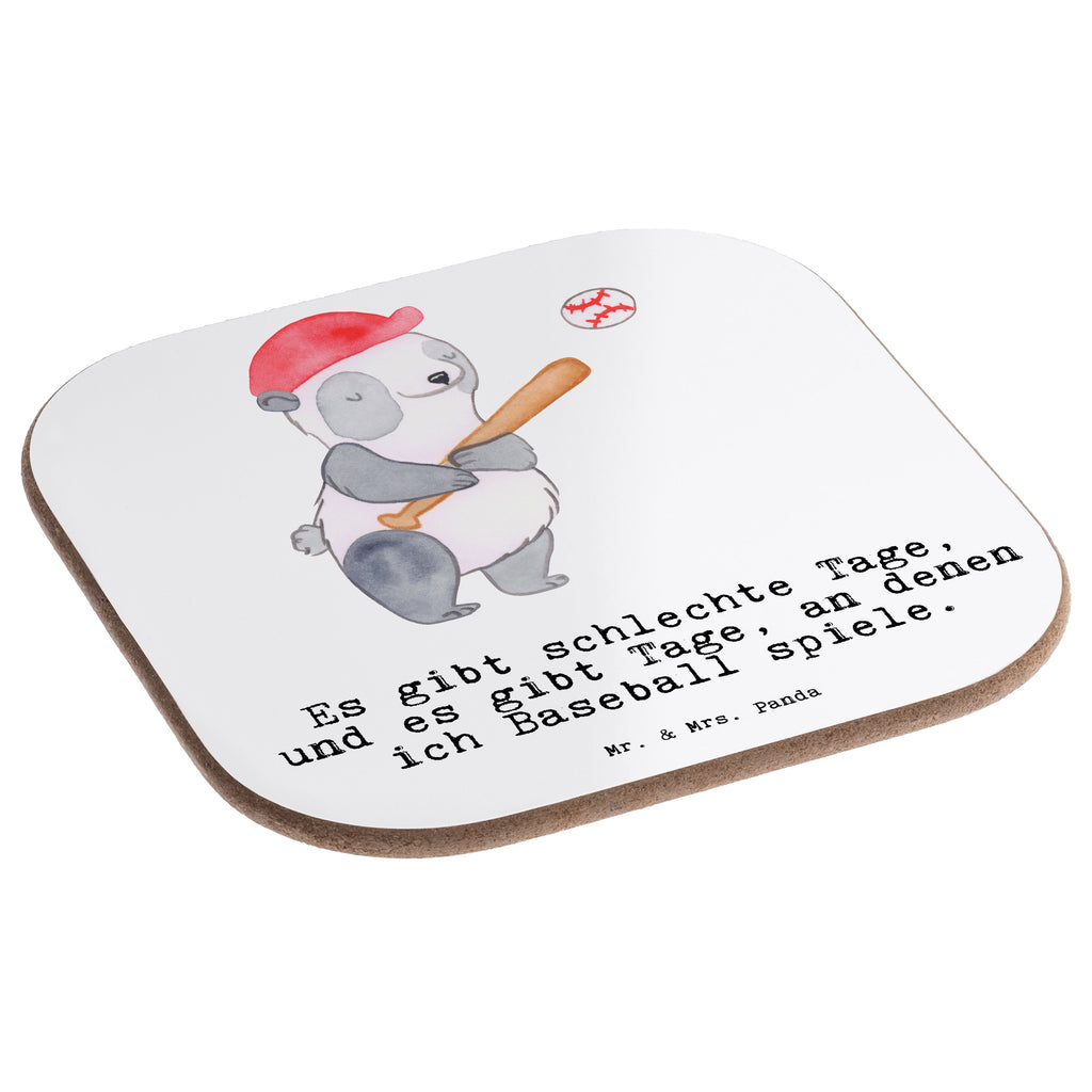 Quadratische Untersetzer Panda Baseball spielen Tage Bierdeckel, Glasuntersetzer, Untersetzer Gläser, Getränkeuntersetzer, Geschenk, Sport, Sportart, Hobby, Schenken, Danke, Dankeschön, Auszeichnung, Gewinn, Sportler, Baseball spielen, Baseball Spielen, Baseball Match, Ballsport, Baseballplatz, Baseballverein