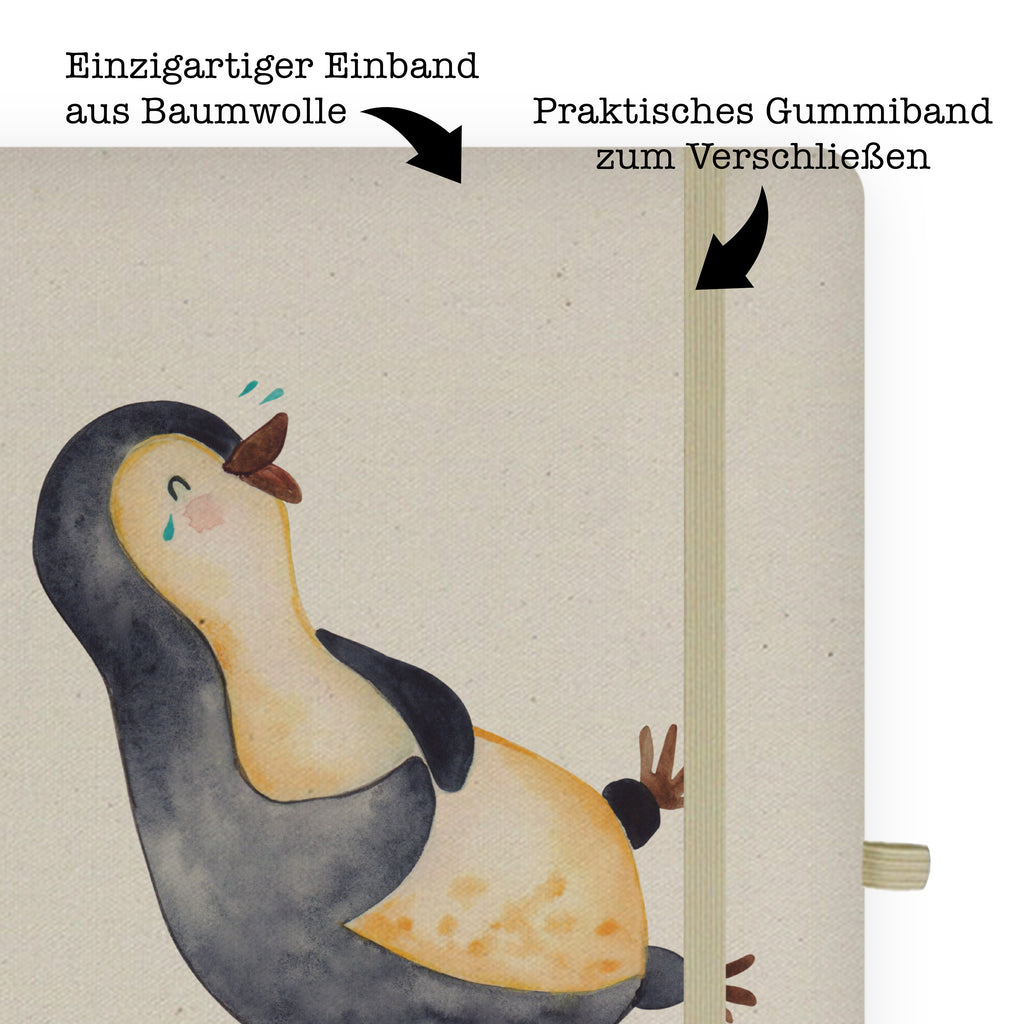 DIN A4 Personalisiertes Notizbuch Pinguin lachend Personalisiertes Notizbuch, Notizbuch mit Namen, Notizbuch bedrucken, Personalisierung, Namensbuch, Namen, Pinguin, Pinguine, lustiger Spruch, Optimismus, Fröhlich, Lachen, Humor, Fröhlichkeit