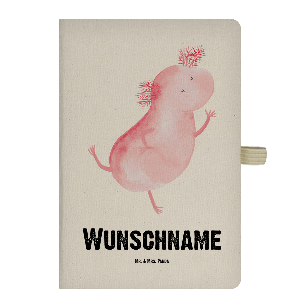 DIN A4 Personalisiertes Notizbuch Axolotl tanzt Personalisiertes Notizbuch, Notizbuch mit Namen, Notizbuch bedrucken, Personalisierung, Namensbuch, Namen, Axolotl, Molch, Axolot, Schwanzlurch, Lurch, Lurche, Dachschaden, Sterne, verrückt, Freundin, beste Freundin