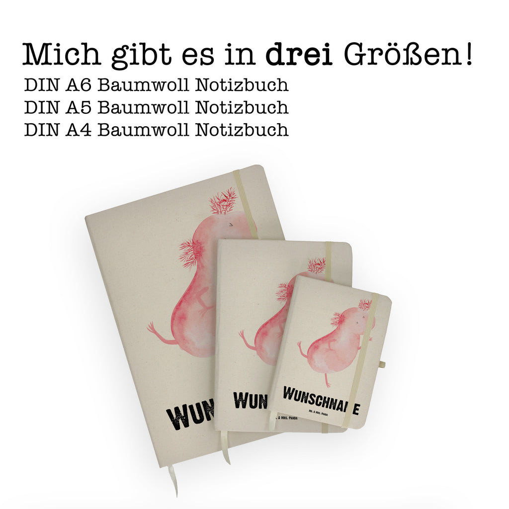 DIN A4 Personalisiertes Notizbuch Axolotl tanzt Personalisiertes Notizbuch, Notizbuch mit Namen, Notizbuch bedrucken, Personalisierung, Namensbuch, Namen, Axolotl, Molch, Axolot, Schwanzlurch, Lurch, Lurche, Dachschaden, Sterne, verrückt, Freundin, beste Freundin