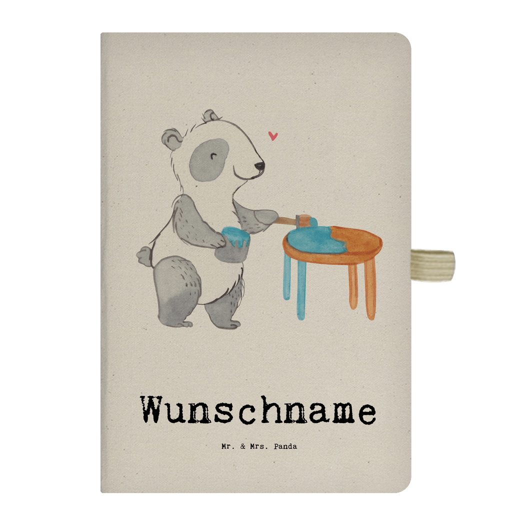 DIN A4 Personalisiertes Notizbuch Panda Möbel restaurieren Tage Personalisiertes Notizbuch, Notizbuch mit Namen, Notizbuch bedrucken, Personalisierung, Namensbuch, Namen, Geschenk, Sport, Sportart, Hobby, Schenken, Danke, Dankeschön, Auszeichnung, Gewinn, Sportler, Möbel restaurieren, antike Möbel restaurieren, Handwerk, Restaurator