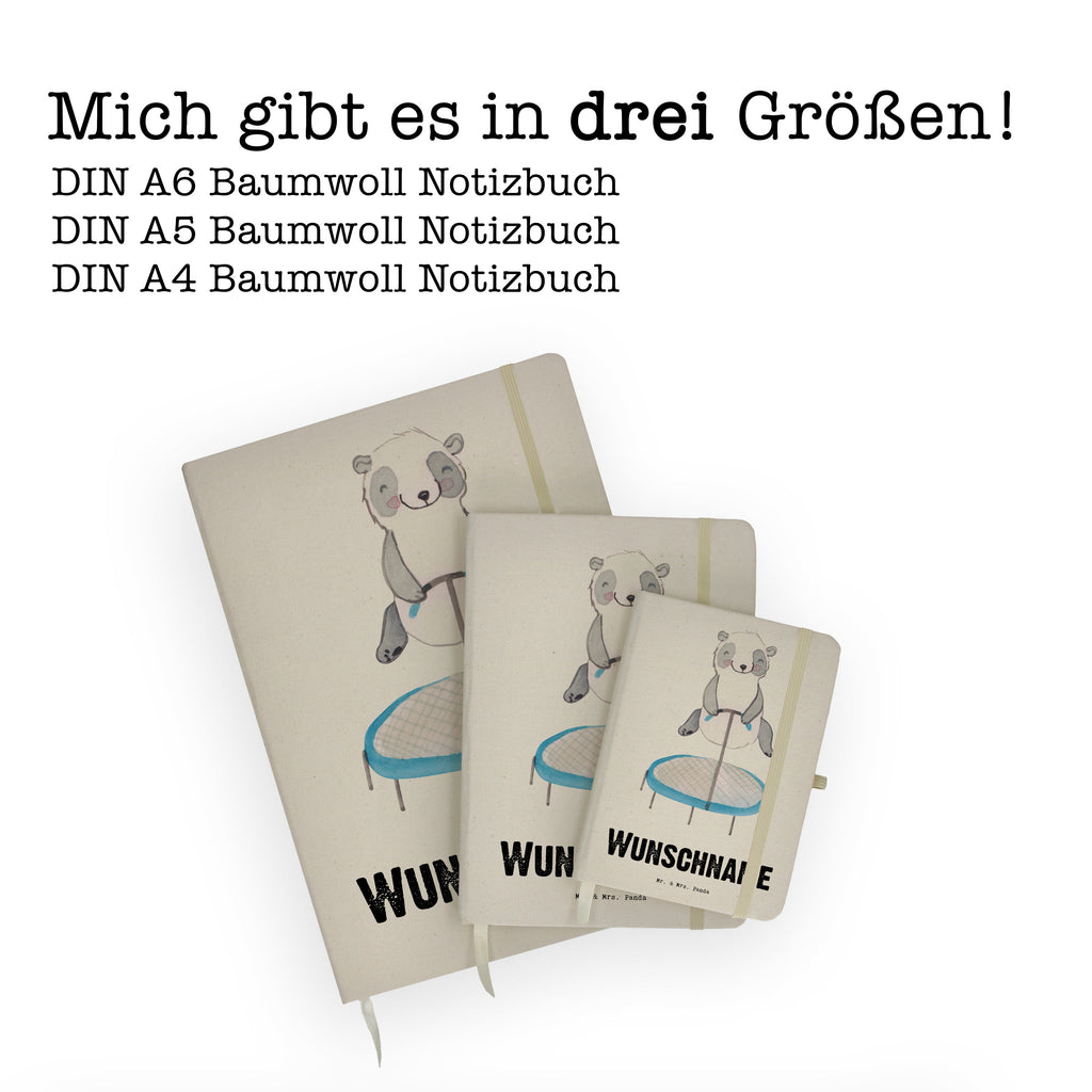 DIN A4 Personalisiertes Notizbuch Panda Trampolin springen Tage Personalisiertes Notizbuch, Notizbuch mit Namen, Notizbuch bedrucken, Personalisierung, Namensbuch, Namen, Geschenk, Sport, Sportart, Hobby, Schenken, Danke, Dankeschön, Auszeichnung, Gewinn, Sportler, Trampolin springen, Trampolin Springen, Trampolin Turnen, Fitnessstudio