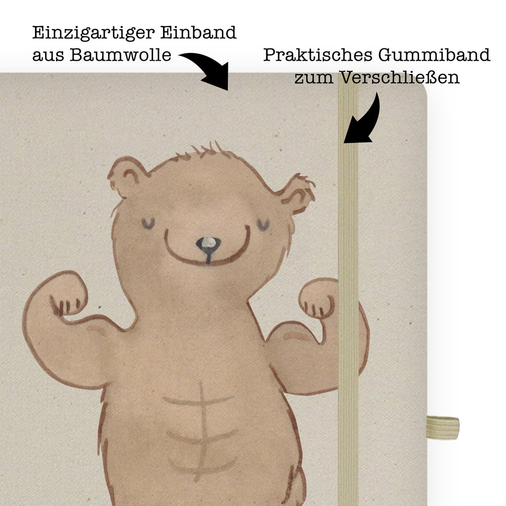 DIN A4 Personalisiertes Notizbuch Bär Bodybuilding Tage Personalisiertes Notizbuch, Notizbuch mit Namen, Notizbuch bedrucken, Personalisierung, Namensbuch, Namen, Geschenk, Sport, Sportart, Hobby, Schenken, Danke, Dankeschön, Auszeichnung, Gewinn, Sportler, Bodybuilding, Muskelmasse, Körpergestaltung, Leistungssport