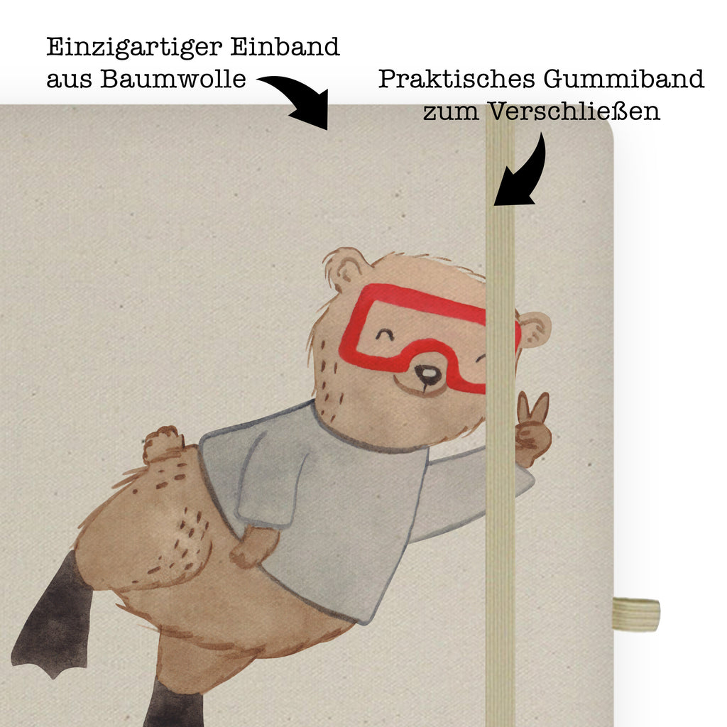 DIN A4 Personalisiertes Notizbuch Bär Tauchen Tage Personalisiertes Notizbuch, Notizbuch mit Namen, Notizbuch bedrucken, Personalisierung, Namensbuch, Namen, Geschenk, Sport, Sportart, Hobby, Schenken, Danke, Dankeschön, Auszeichnung, Gewinn, Sportler, Tauchen, schnorcheln, Tauchgang, Tauchschule, Diving, Dive