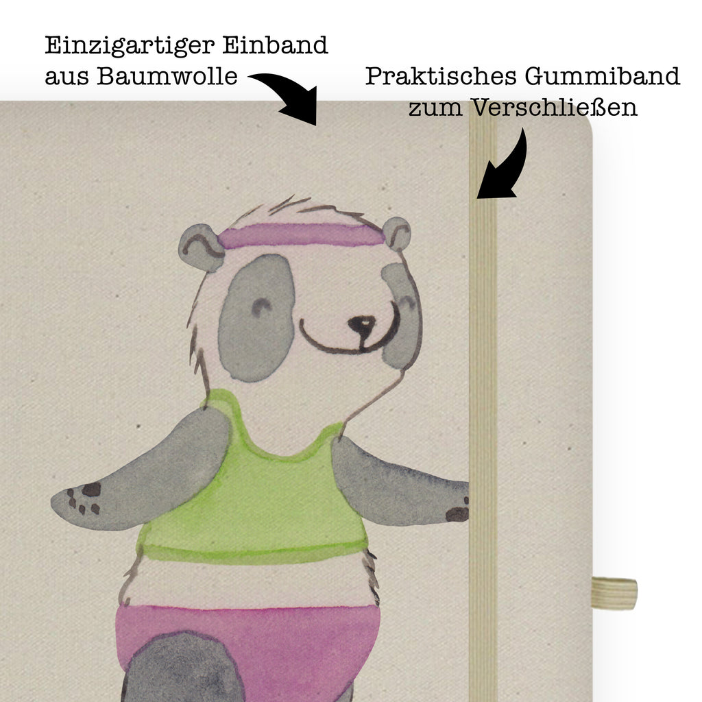 DIN A4 Personalisiertes Notizbuch Panda Aerobic Tage Personalisiertes Notizbuch, Notizbuch mit Namen, Notizbuch bedrucken, Personalisierung, Namensbuch, Namen, Geschenk, Sport, Sportart, Hobby, Schenken, Danke, Dankeschön, Auszeichnung, Gewinn, Sportler, Aerobic, Aerobic Fitness, Fitnessstudio