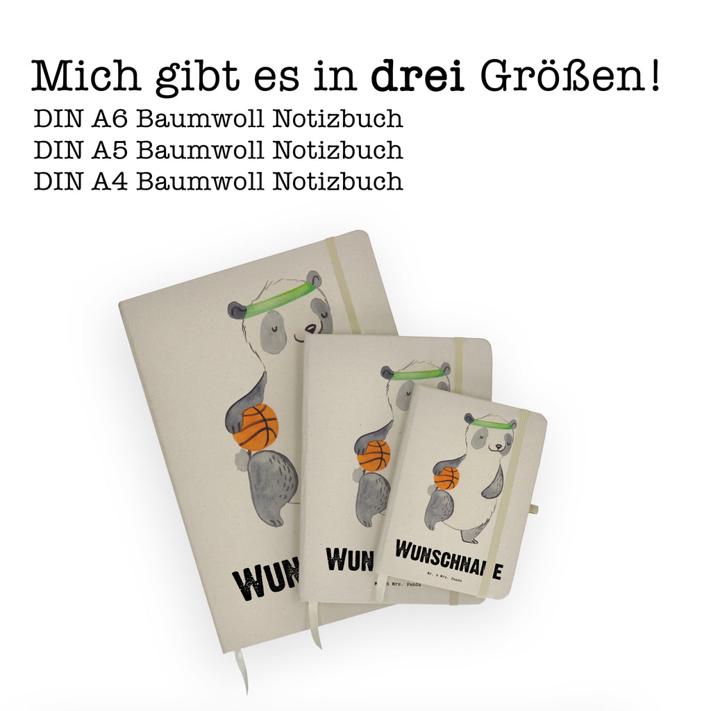 DIN A4 Personalisiertes Notizbuch Panda Basketball Tage Personalisiertes Notizbuch, Notizbuch mit Namen, Notizbuch bedrucken, Personalisierung, Namensbuch, Namen, Geschenk, Sport, Sportart, Hobby, Schenken, Danke, Dankeschön, Auszeichnung, Gewinn, Sportler, Basketball, Basketball Verein, Basketball Verband, Basketballplatz