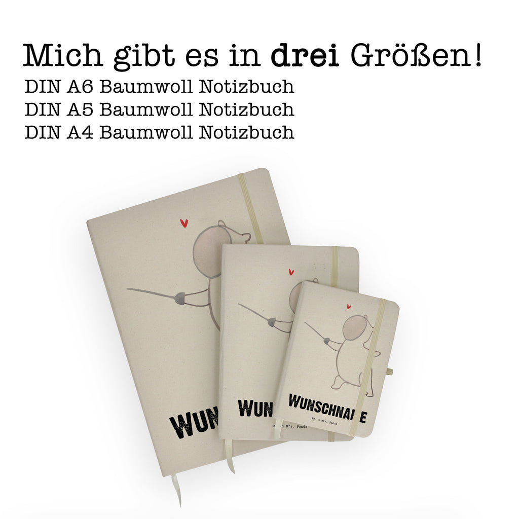 DIN A4 Personalisiertes Notizbuch Panda Fechten Tage Personalisiertes Notizbuch, Notizbuch mit Namen, Notizbuch bedrucken, Personalisierung, Namensbuch, Namen, Geschenk, Sport, Sportart, Hobby, Schenken, Danke, Dankeschön, Auszeichnung, Gewinn, Sportler, Fechten, Fechter Bund, Fecht Verein, Fecht Club