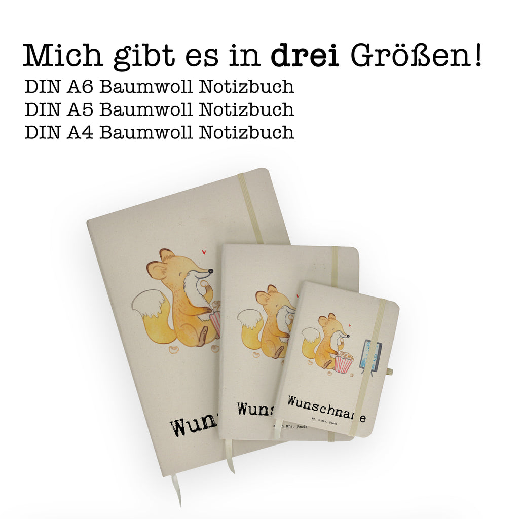 DIN A4 Personalisiertes Notizbuch Fuchs Filme gucken Tage Personalisiertes Notizbuch, Notizbuch mit Namen, Notizbuch bedrucken, Personalisierung, Namensbuch, Namen, Geschenk, Sport, Sportart, Hobby, Schenken, Danke, Dankeschön, Auszeichnung, Gewinn, Sportler, Filmabend, Filme gucken, TV, Fernsehen, Kino