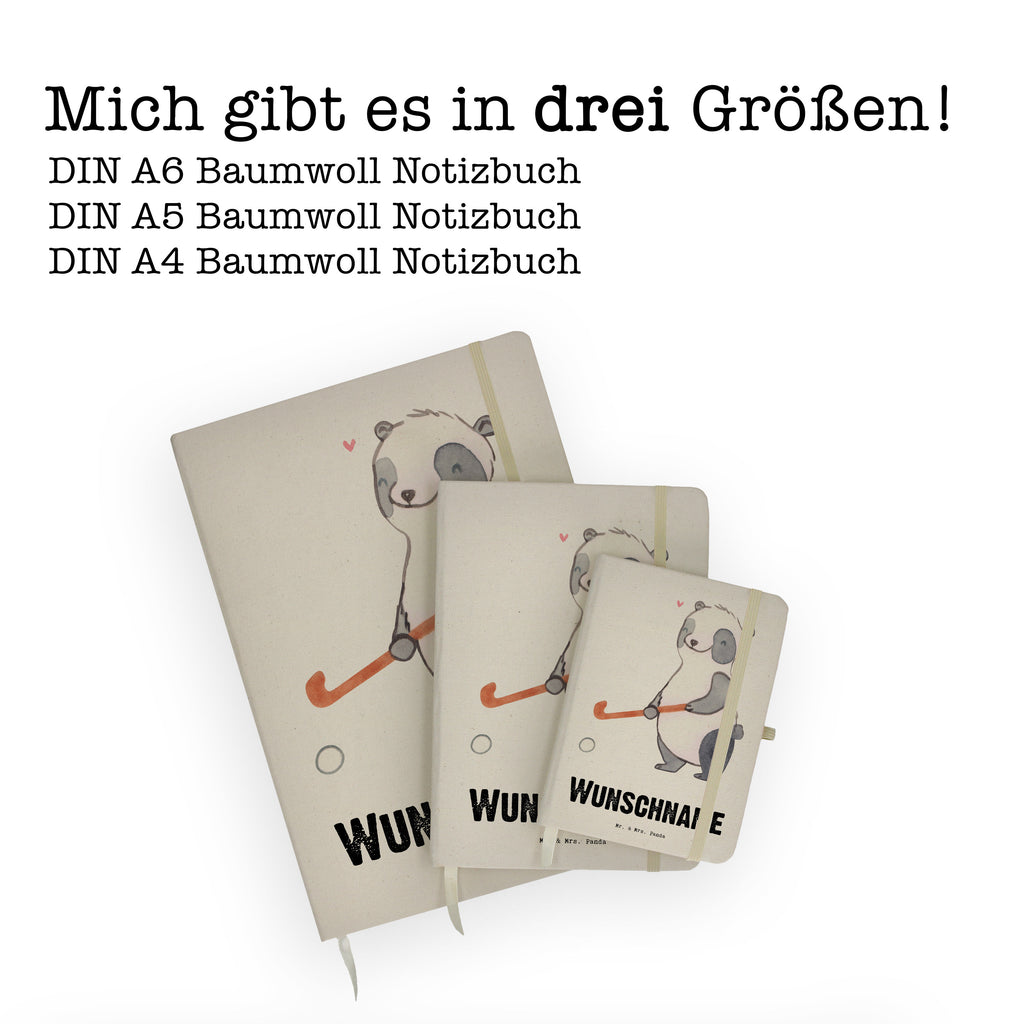 DIN A4 Personalisiertes Notizbuch Panda Hockey spielen Tage Personalisiertes Notizbuch, Notizbuch mit Namen, Notizbuch bedrucken, Personalisierung, Namensbuch, Namen, Geschenk, Sport, Sportart, Hobby, Schenken, Danke, Dankeschön, Auszeichnung, Gewinn, Sportler, Hockey spielen, Feldhockey, Hockeyschläger, Hockey Verein