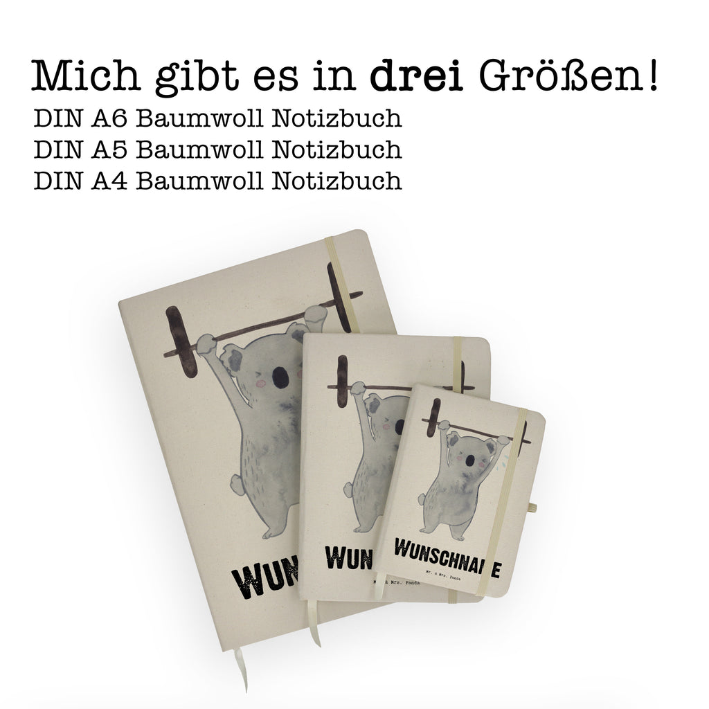 DIN A4 Personalisiertes Notizbuch Koala Crossfit Tage Personalisiertes Notizbuch, Notizbuch mit Namen, Notizbuch bedrucken, Personalisierung, Namensbuch, Namen, Geschenk, Sport, Sportart, Hobby, Schenken, Danke, Dankeschön, Auszeichnung, Gewinn, Sportler, Crossfit, Wettkampfsport, Sportschule