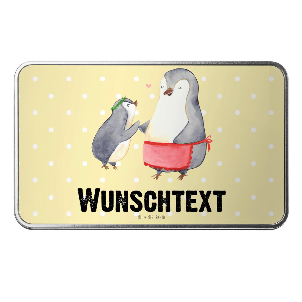 Personalisierte Metalldose Pinguin mit Kind Personalisierte Metalldose, Dose mit Namen, Namensdose, Kiste mit Namen, Namenskiste, Familie, Vatertag, Muttertag, Bruder, Schwester, Mama, Papa, Oma, Opa, Geschenk, Mami, Mutti, Mutter, Geburststag