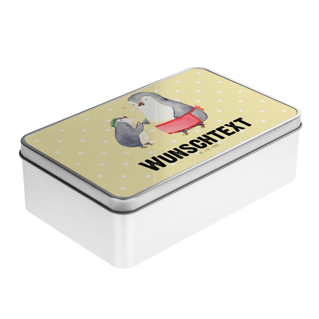Personalisierte Metalldose Pinguin mit Kind Personalisierte Metalldose, Dose mit Namen, Namensdose, Kiste mit Namen, Namenskiste, Familie, Vatertag, Muttertag, Bruder, Schwester, Mama, Papa, Oma, Opa, Geschenk, Mami, Mutti, Mutter, Geburststag